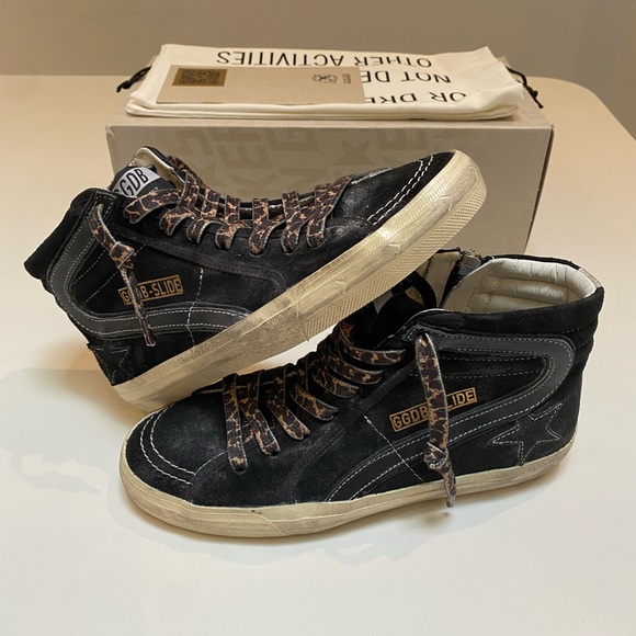 Golden Goose Slide Sneaker in Black Suede/Silver sz 38 New in Box - Picture 9 of 15